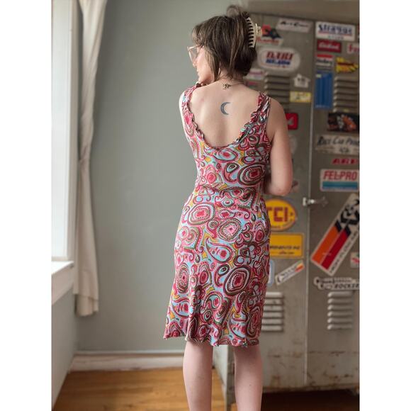 Vintage 90s Paisley Slip Dress | Angie Bias Cut Midi | Romantic Psychedelic | M - Picture 2 of 8